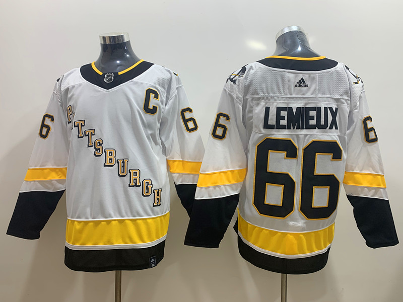 Men's Pittsburgh Penguins Mario Lemieux #66 White Jersey